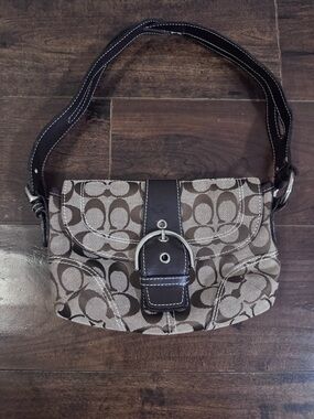 Coach Vintage Y2K Soho Purse Shoulder Bag Signature Brown Canvas Leather